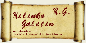 Milinko Galetin vizit kartica